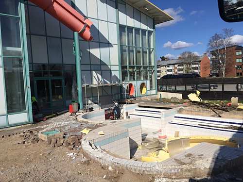 Byggnation av en pool i marken